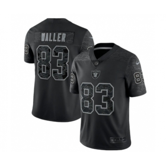 Men's Las Vegas Raiders 83 Darren Waller Black Reflective Limited Stitched Football Jersey