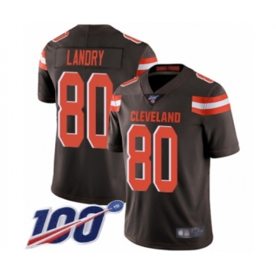 Men's Cleveland Browns 80 Jarvis Landry Brown Team Color Vapor Untouchable Limited Player 100th Season Football Jersey