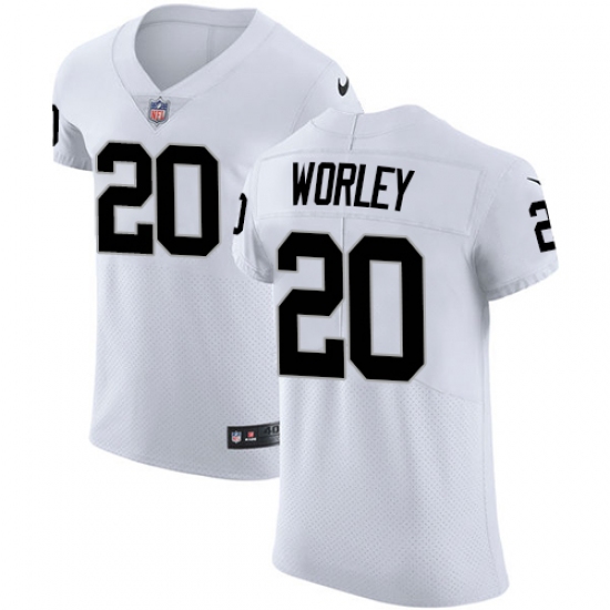 Men's Nike Oakland Raiders 20 Daryl Worley White Vapor Untouchable Elite Player NFL Jersey