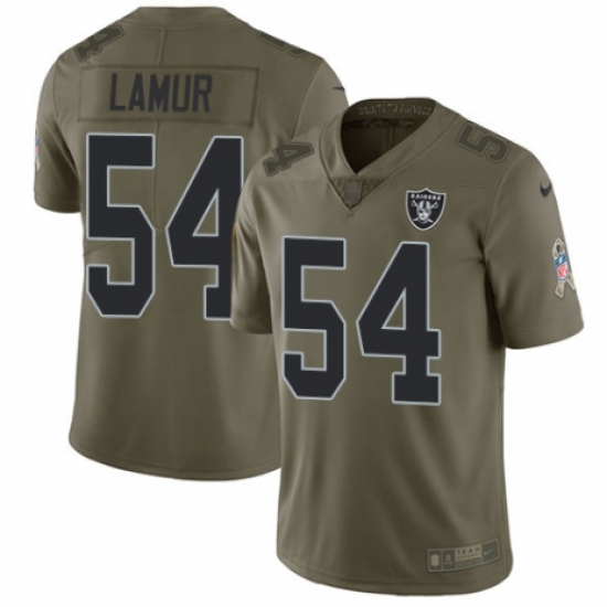 Men's Nike Oakland Raiders 54 Emmanuel Lamur Limited Olive 2017 Salute to Service NFL Jersey