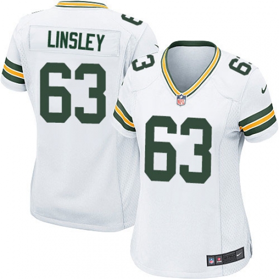 Women's Nike Green Bay Packers 63 Corey Linsley Game White NFL Jersey
