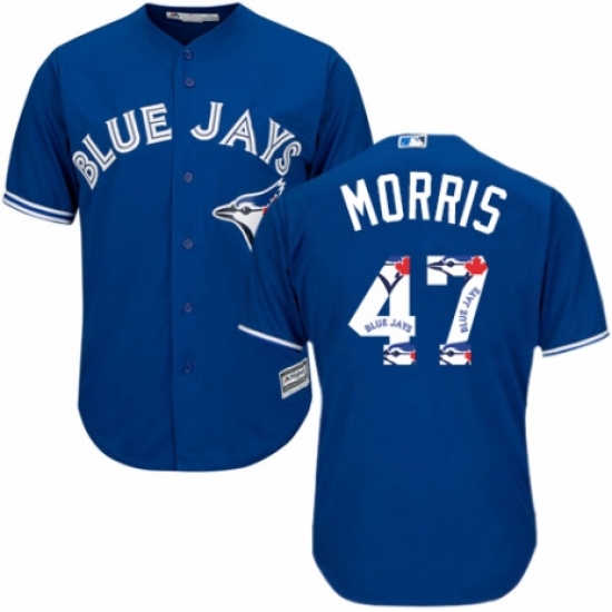 Men's Majestic Toronto Blue Jays 47 Jack Morris Authentic Blue Team Logo Fashion MLB Jersey