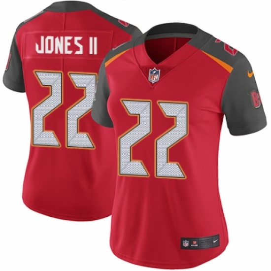Women's Nike Tampa Bay Buccaneers 22 Ronald Jones II Red Team Color Vapor Untouchable Limited Player NFL Jersey