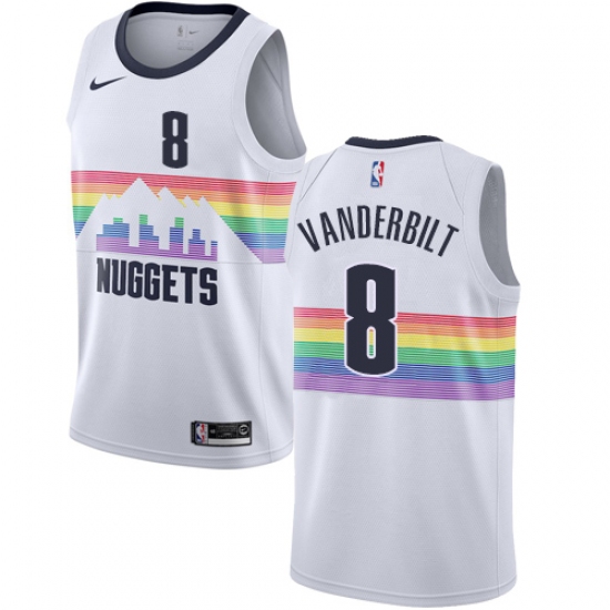 Women's Nike Denver Nuggets 8 Jarred Vanderbilt Swingman White NBA Jersey - City Edition