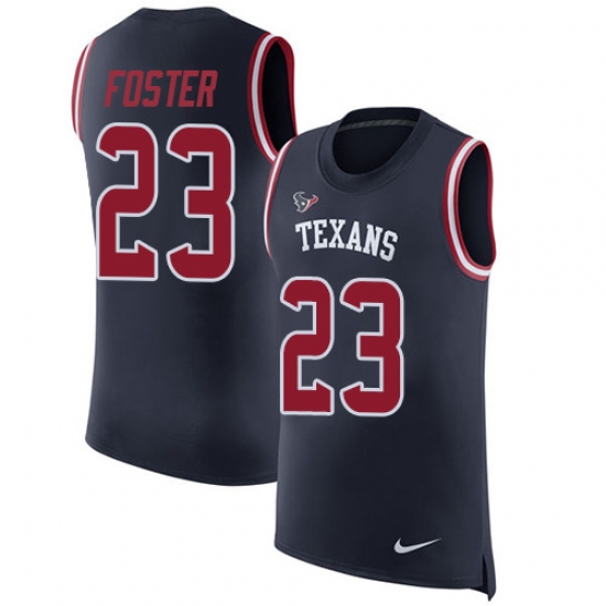 Men's Nike Houston Texans 23 Arian Foster Limited Navy Blue Rush Player Name & Number Tank Top NFL Jersey