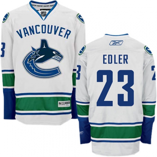 Women's Reebok Vancouver Canucks 23 Alexander Edler Authentic White Away NHL Jersey