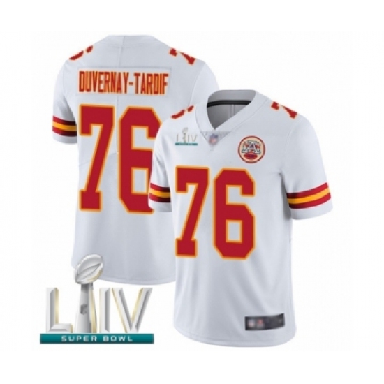 Men's Kansas City Chiefs 76 Laurent Duvernay-Tardif White Vapor Untouchable Limited Player Super Bowl LIV Bound Football Jersey