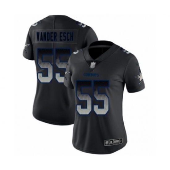 Women's Dallas Cowboys 55 Leighton Vander Esch Black Smoke Fashion Limited Player Football Jersey