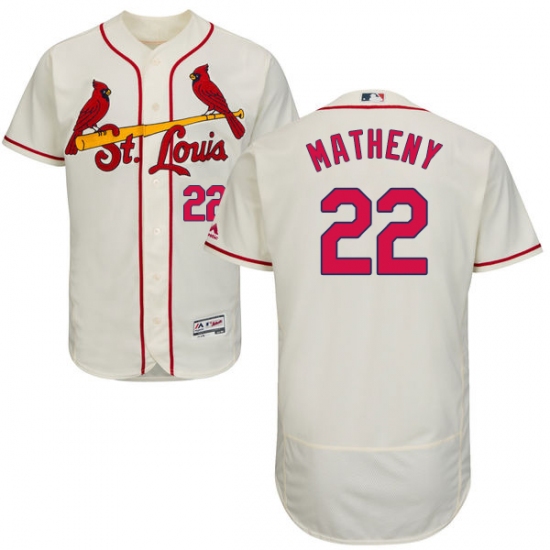 Men's Majestic St. Louis Cardinals 22 Mike Matheny Cream Alternate Flex Base Authentic Collection MLB Jersey