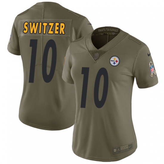 Women Nike Pittsburgh Steelers 10 Ryan Switzer Limited Olive 2017 Salute to Service NFL Jersey