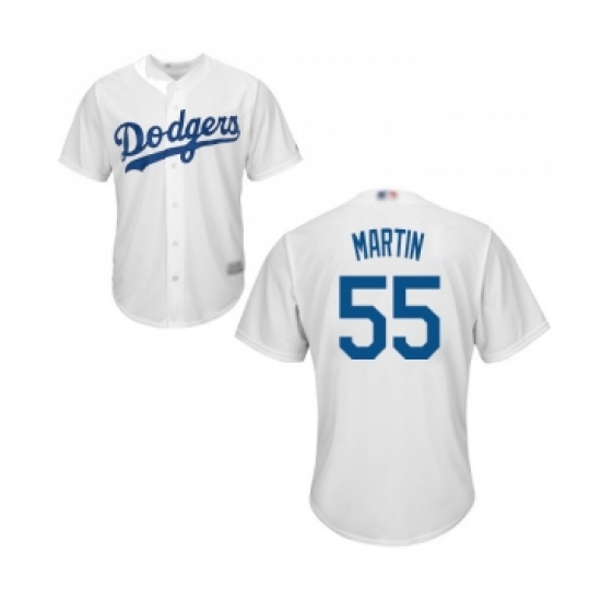 Men's Los Angeles Dodgers 55 Russell Martin Replica White Home Cool Base Baseball Jersey