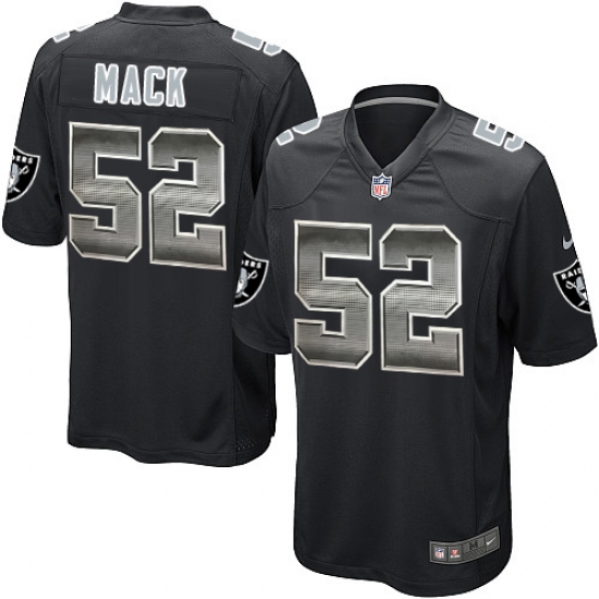 Men's Nike Oakland Raiders 52 Khalil Mack Limited Black Strobe NFL Jersey