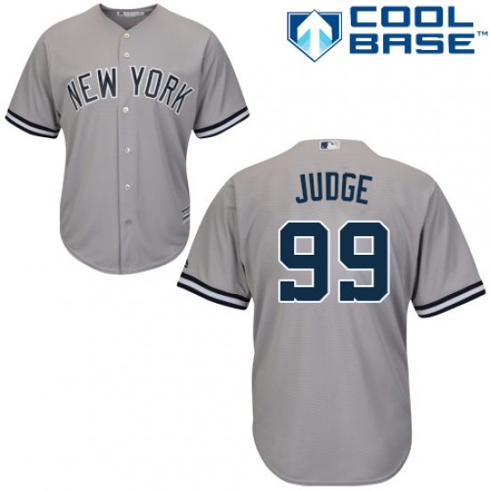 Men's Majestic New York Yankees 99 Aaron Judge Replica Grey Road MLB Jersey