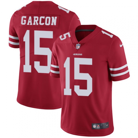 Men's Nike San Francisco 49ers 15 Pierre Garcon Red Team Color Vapor Untouchable Limited Player NFL Jersey