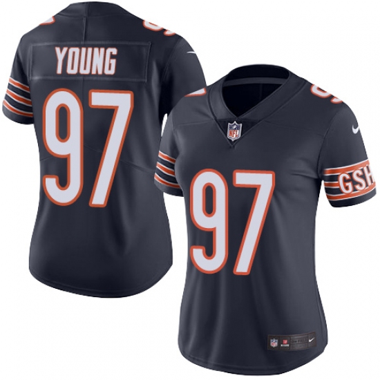 Women's Nike Chicago Bears 97 Willie Young Navy Blue Team Color Vapor Untouchable Limited Player NFL Jersey