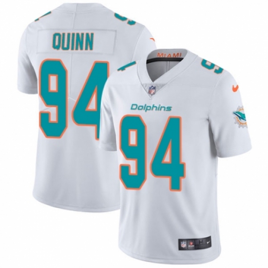 Men's Nike Miami Dolphins 94 Robert Quinn White Vapor Untouchable Limited Player NFL Jersey