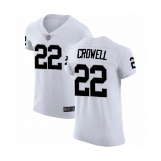 Men's Oakland Raiders 22 Isaiah Crowell White Vapor Untouchable Elite Player Football Jersey