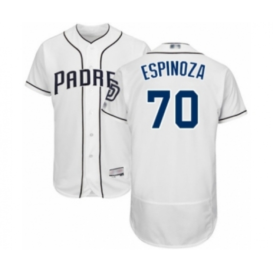 Men's San Diego Padres 70 Anderson Espinoza White Home Flex Base Authentic Collection Baseball Player Jersey