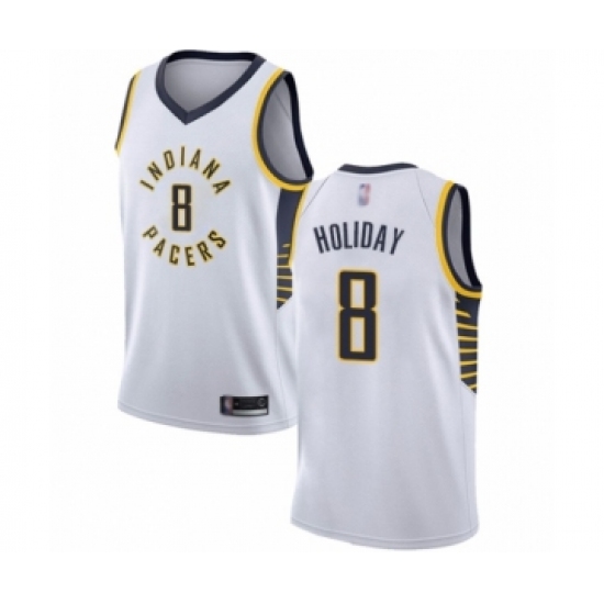 Youth Indiana Pacers 8 Justin Holiday Swingman White Basketball Jersey - Association Edition
