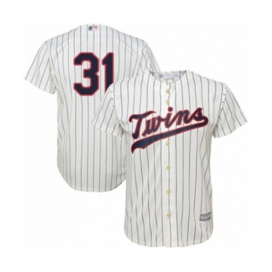Youth Minnesota Twins 31 Devin Smeltzer Authentic Cream Alternate Cool Base Baseball Player Jersey