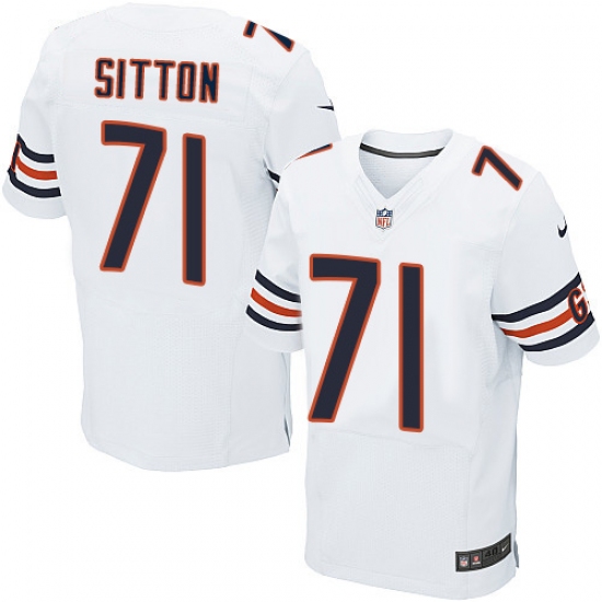 Men's Nike Chicago Bears 71 Josh Sitton Elite White NFL Jersey