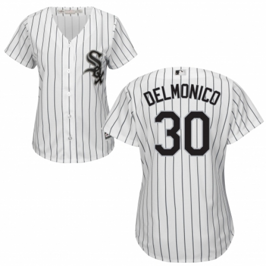 Women's Majestic Chicago White Sox 30 Nicky Delmonico Replica White Home Cool Base MLB Jersey