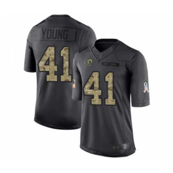 Men's Los Angeles Rams 41 Kenny Young Limited Black 2016 Salute to Service Football Jersey
