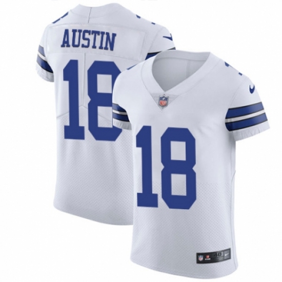 Men's Nike Dallas Cowboys 18 Tavon Austin White Vapor Untouchable Elite Player NFL Jersey
