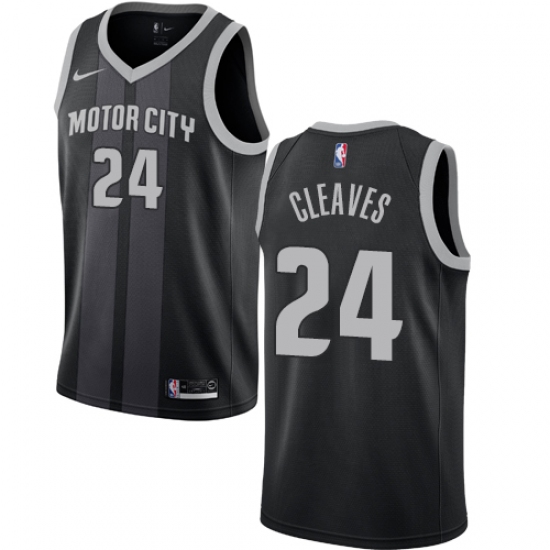 Women's Nike Detroit Pistons 24 Mateen Cleaves Swingman Black NBA Jersey - City Edition