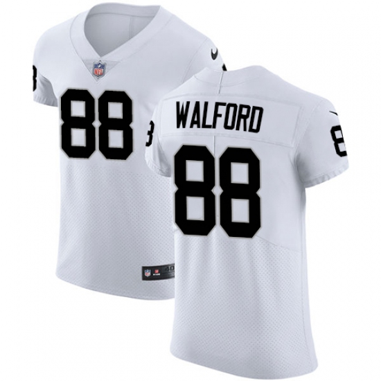 Men's Nike Oakland Raiders 88 Clive Walford White Vapor Untouchable Elite Player NFL Jersey