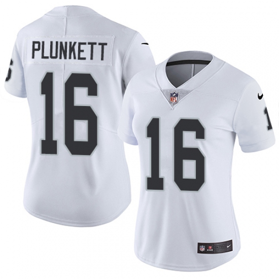 Women's Nike Oakland Raiders 16 Jim Plunkett Elite White NFL Jersey
