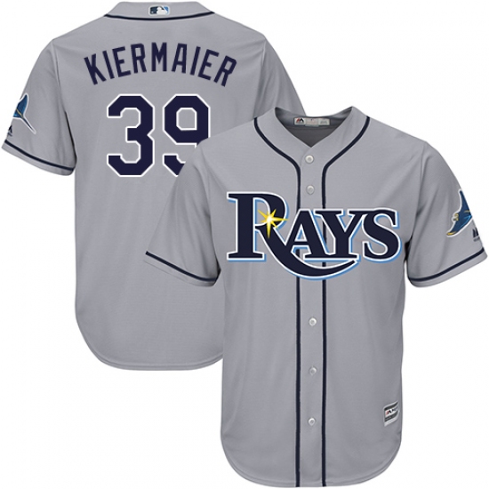 Youth Majestic Tampa Bay Rays 39 Kevin Kiermaier Authentic Grey Road Cool Base MLB Jersey
