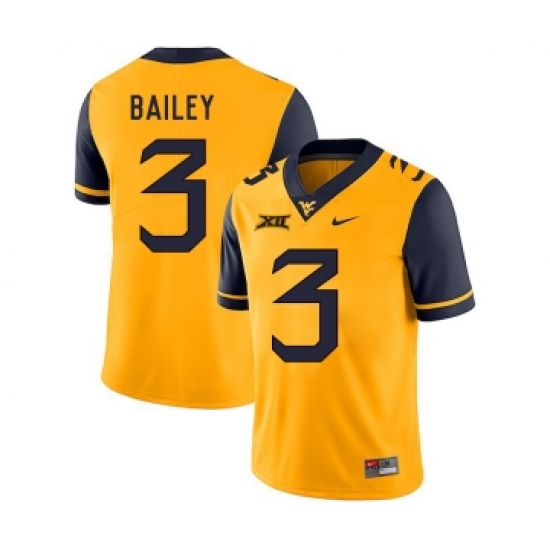 West Virginia Mountaineers 3 Stedman Bailey Gold College Football Jersey