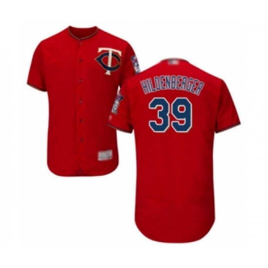 Men's Minnesota Twins 39 Trevor Hildenberger Authentic Scarlet Alternate Flex Base Authentic Collection Baseball Player Jersey