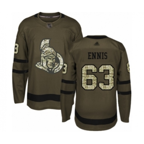 Men's Ottawa Senators 63 Tyler Ennis Authentic Green Salute to Service Hockey Jersey