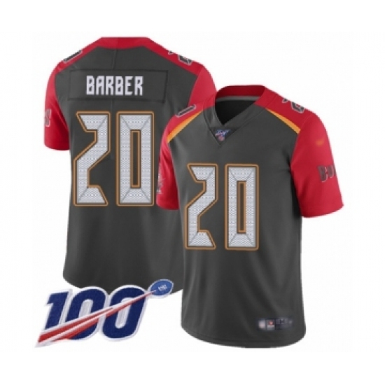 Men's Tampa Bay Buccaneers 20 Ronde Barber Limited Gray Inverted Legend 100th Season Football Jersey