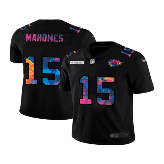 Men's Kansas City Chiefs 15 Patrick Mahomes Rainbow Version Nike Limited Jersey