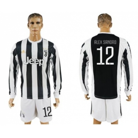 Juventus 12 Alex Sandro Home Long Sleeves Soccer Club Jersey