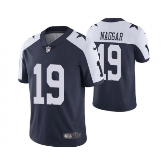 Men's Dallas Cowboys 19 Chris Naggar Navy White Vapor Limited Stitched Jersey