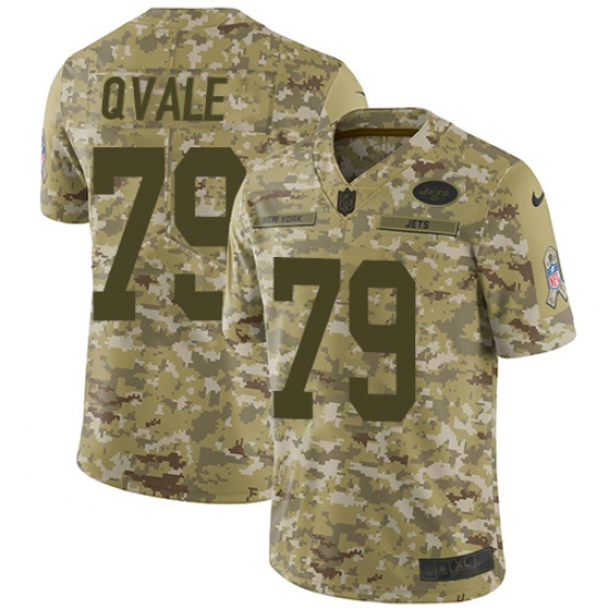 Men's Nike New York Jets 79 Brent Qvale Limited Camo 2018 Salute to Service NFL Jersey