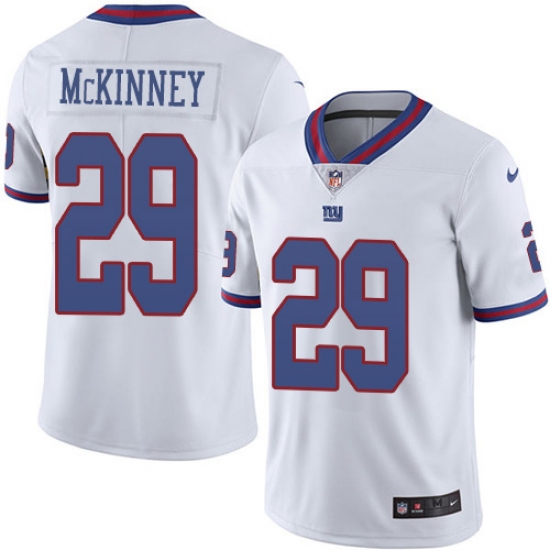 Youth New York Giants 29 Xavier McKinney White Stitched Limited Rush Jersey