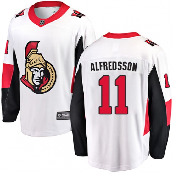 Men's Ottawa Senators 11 Daniel Alfredsson Fanatics Branded White Away Breakaway NHL Jersey
