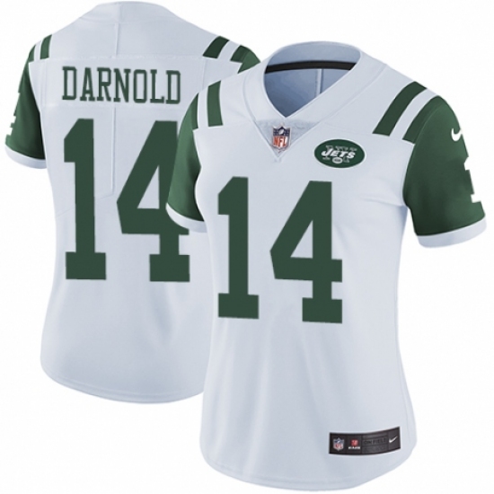 Women's Nike New York Jets 14 Sam Darnold White Vapor Untouchable Limited Player NFL Jersey