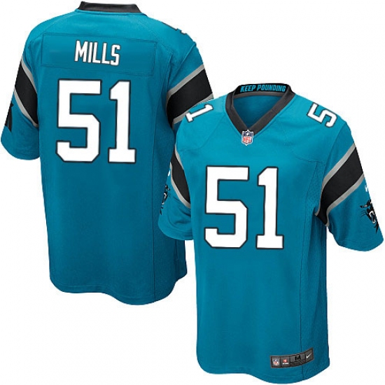 Men's Nike Carolina Panthers 51 Sam Mills Game Blue Alternate NFL Jersey