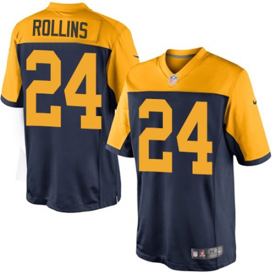 Youth Nike Green Bay Packers 24 Quinten Rollins Limited Navy Blue Alternate NFL Jersey