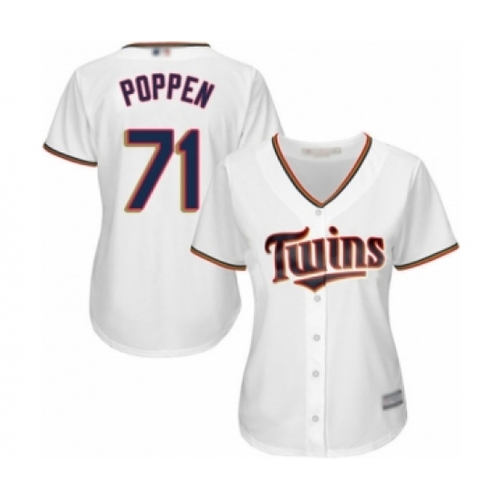 Women's Minnesota Twins 71 Sean Poppen Authentic White Home Cool Base Baseball Player Jersey