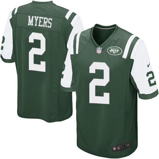 Men's Nike New York Jets 2 Jason Myers Game Green Team Color NFL Jersey
