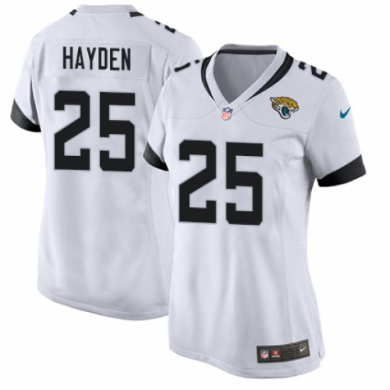 Women's Nike Jacksonville Jaguars 25 D.J. Hayden Game White NFL Jersey