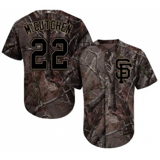 Youth Majestic San Francisco Giants 22 Andrew McCutchen Authentic Camo Realtree Collection Flex Base MLB Jersey