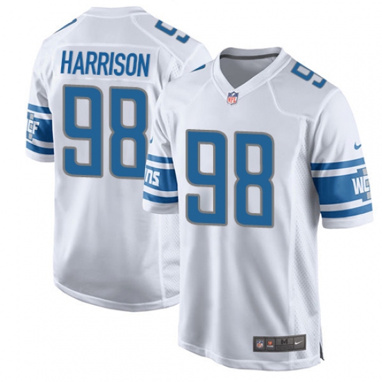Men's Nike Detroit Lions 98 Damon Harrison Game White NFL Jersey